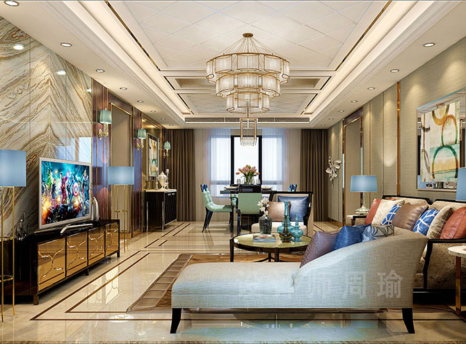 逼吊色视频世纪江尚三室两厅168平装修设计效果欣赏
